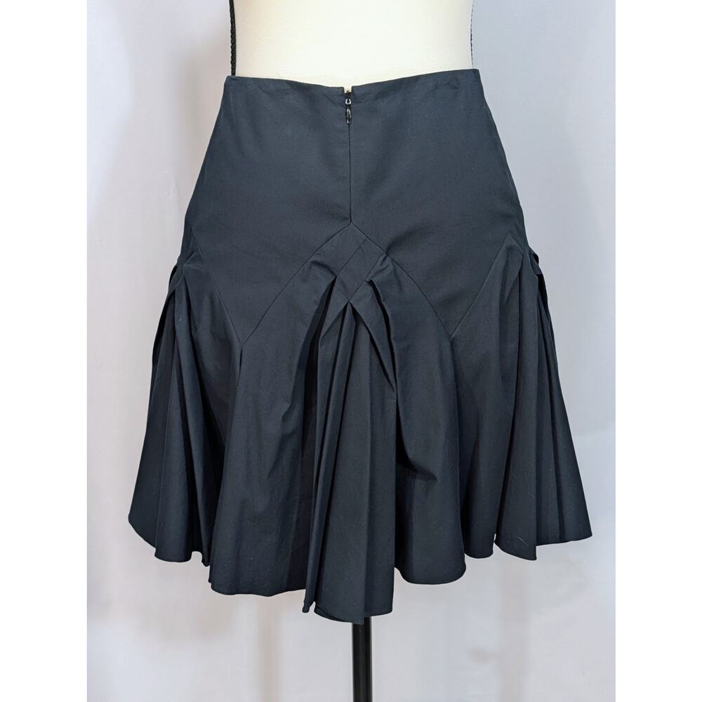 Christian Dior Boutique Paris Black Structured Pleated Mini Skirt 4 Made France - Picture 3 of 9